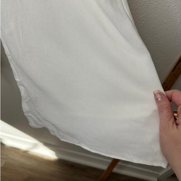 Acoa Off White Elastic Waist Pocketed Lined Flowy Pant XS - Picture 4 of 16